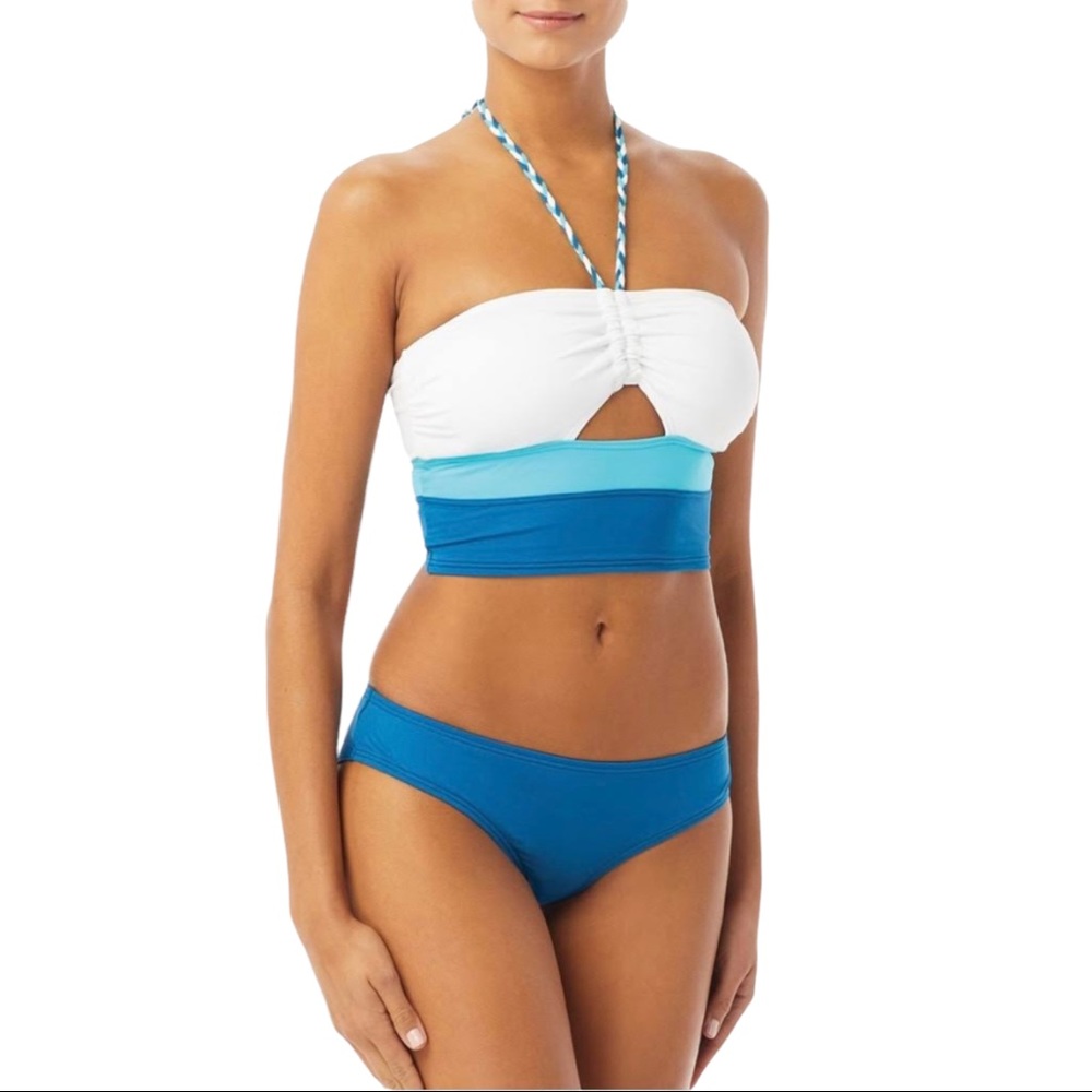 Vince Camuto Colorblock Bandeau Crop 2-piece Bikini - Picture 15 of 15